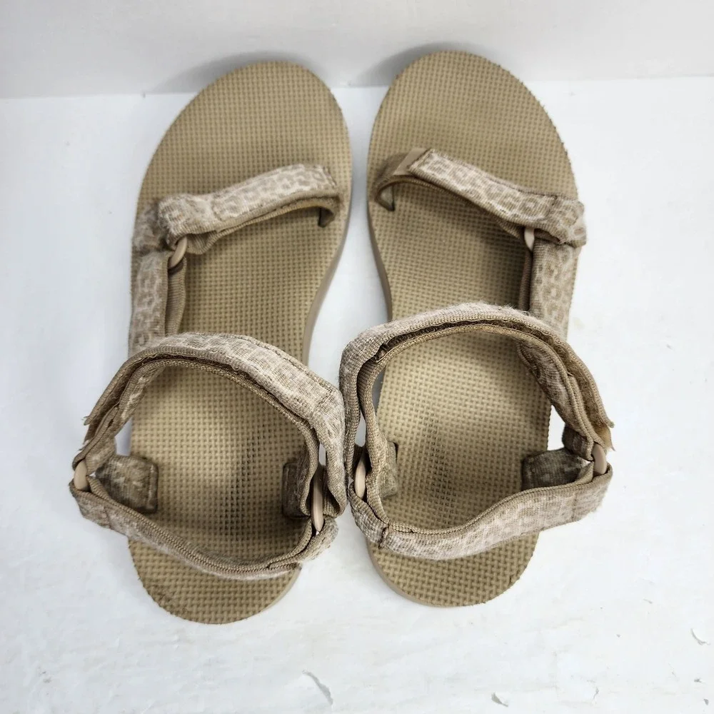 Teva Original Universal Sandals Womens 10 Tan Geometric Adjust Straps Hook Loop